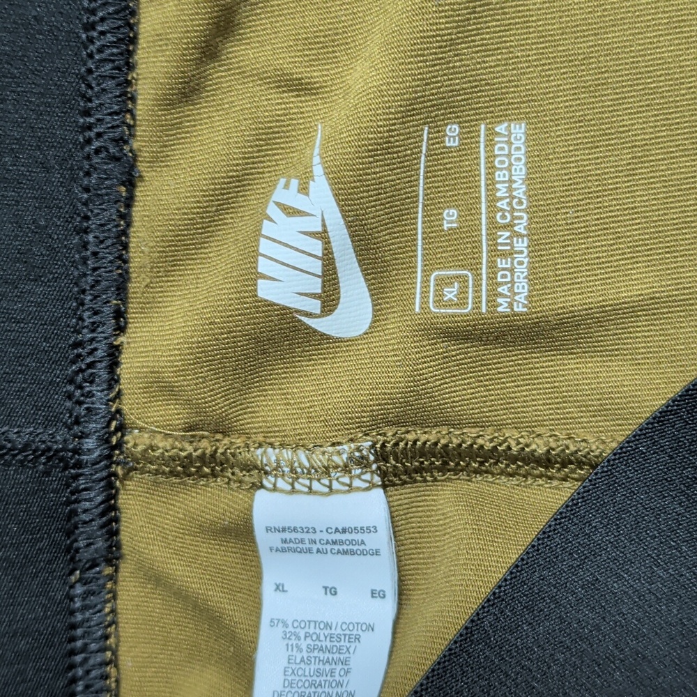 Nike Leg-A-See Allover Olive Green Leggings with White Swoosh Print - Picture 5 of 8